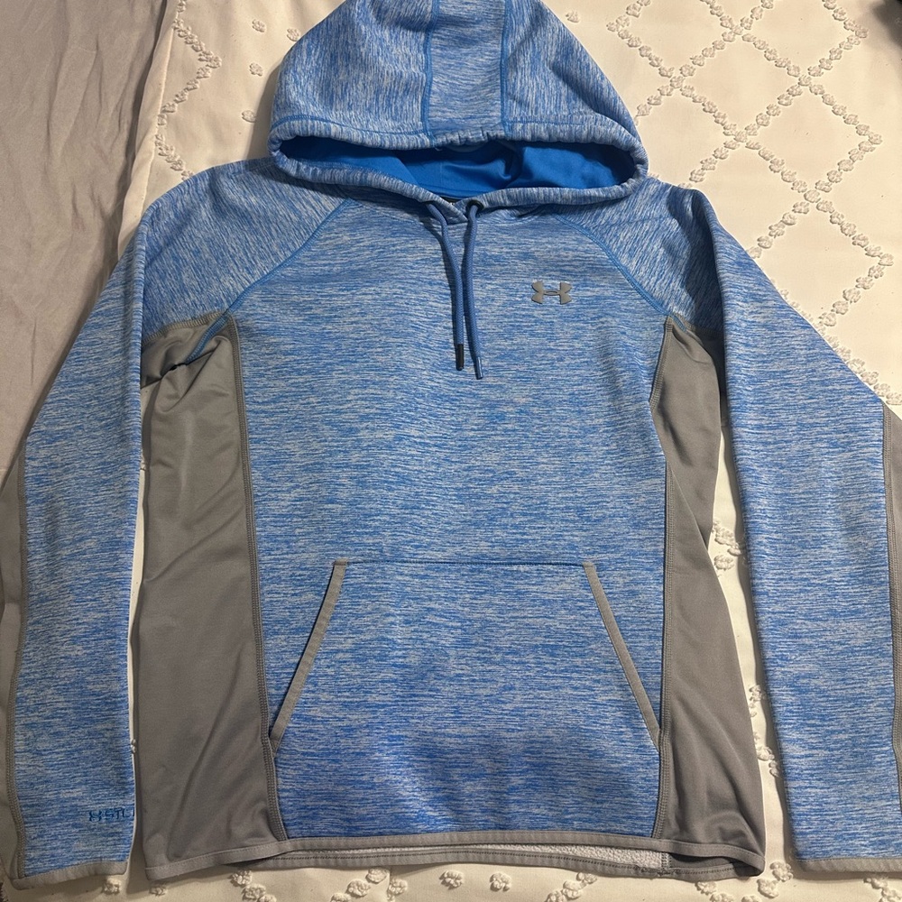 Under Armour Heathered Blue and Gray Hoodie